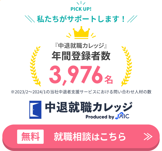 中退就職カレッジ年間登録者数3,976名