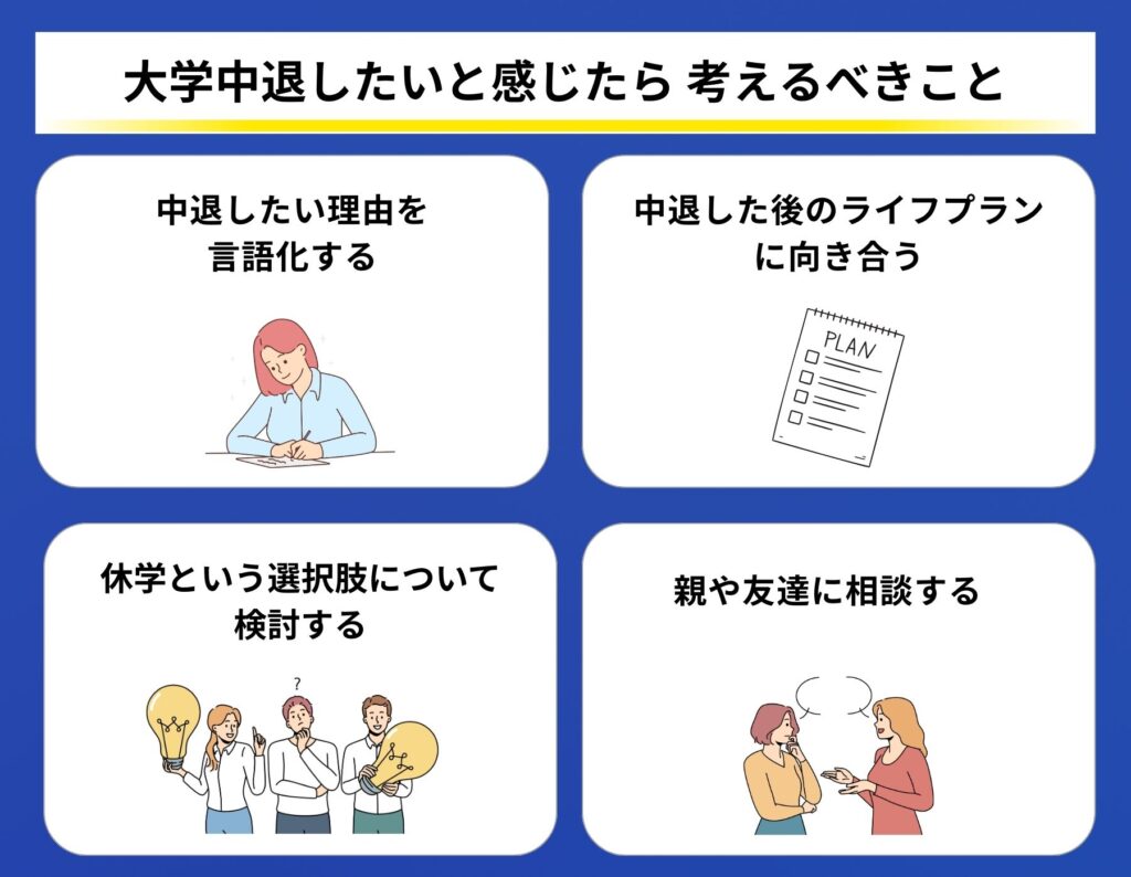 大学を中退したいなら考えるべきことを説明する画像