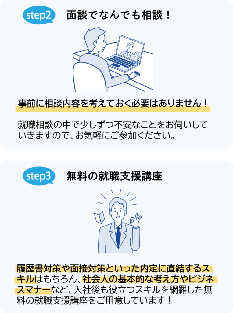 無料で何でも相談/無料の就職支援講座