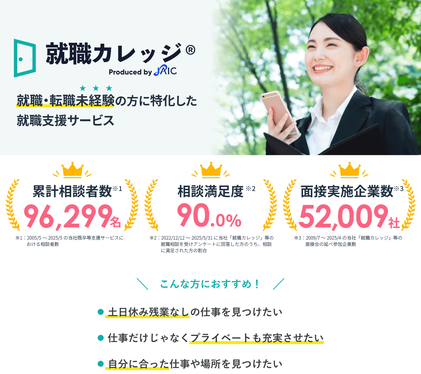 正社員未経験の方に特化した就職支援サービス